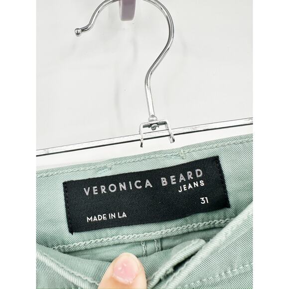 Veronica Beard Grant Wide Leg High Rise Pants in Seaglass Green Size 31 - Picture 5 of 6
